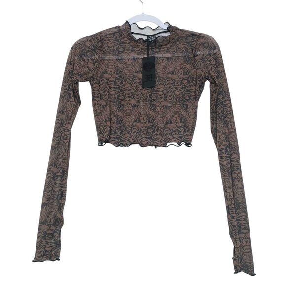 Ed Hardy Crop Top & Ruched Drawstring Co-ord Set Size Small Tiger Print NWT - Picture 2 of 13